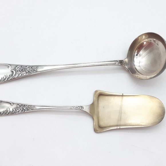 Antique Silverplate Norblin Ladle and Cake Server Made in Poland -Russian Empire - Picture 2 of 10